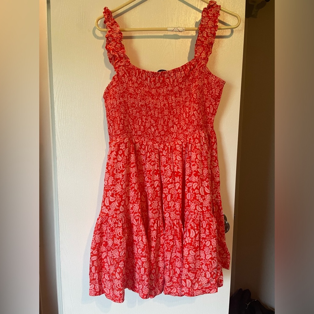 Red floral dress. Never been worn!!